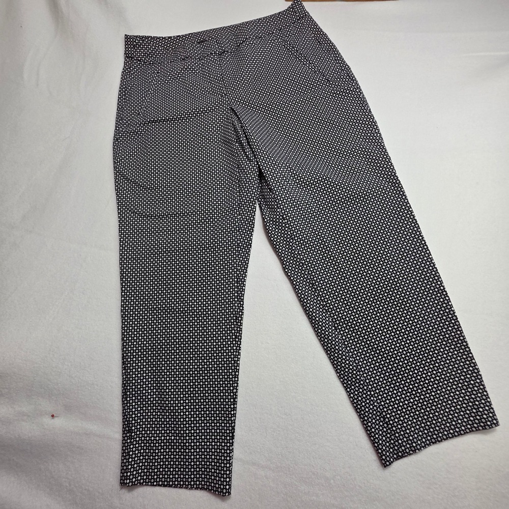 Lane Bryant Black White Geometric Print Ankle Dress Pants Size 18 Professional